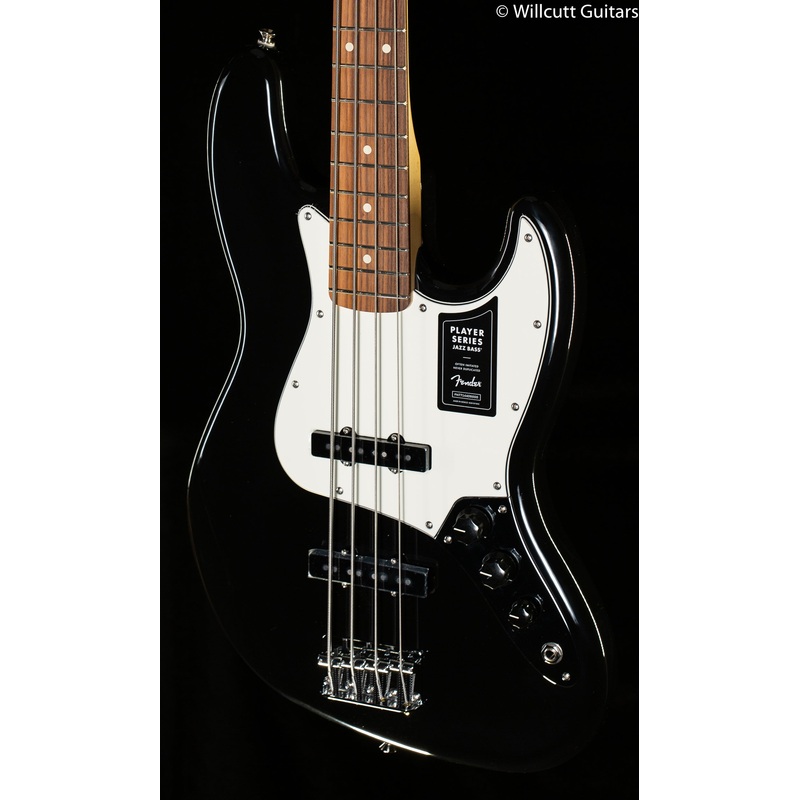 Fender Player Jazz Bass Black Pau Ferro Bass Guitar - ULT975560819643