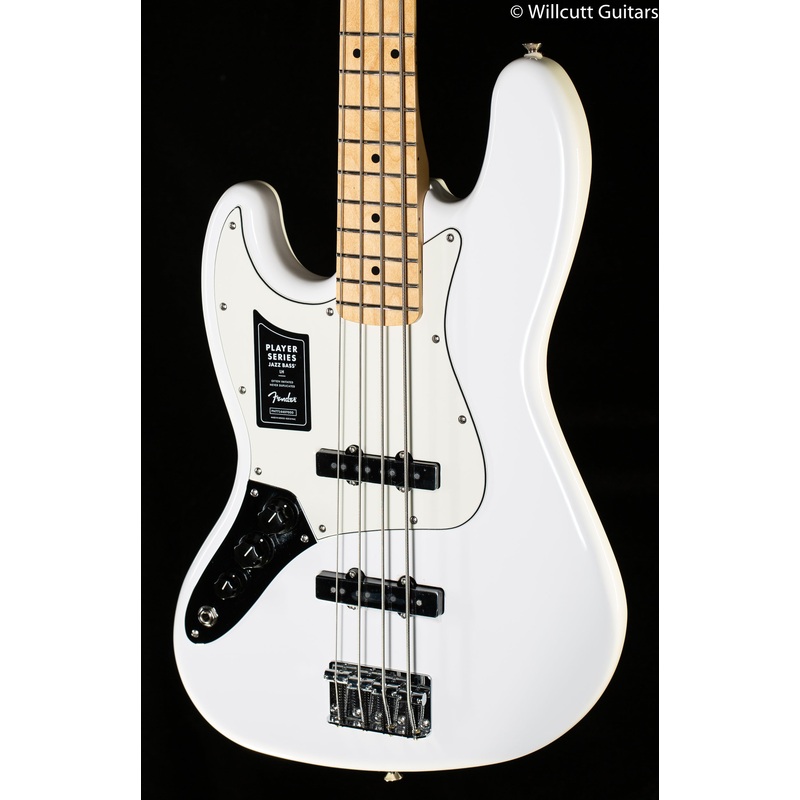 Fender Player Jazz Bass Polar White Maple Lefty Bass Guitar - ULT975560819651