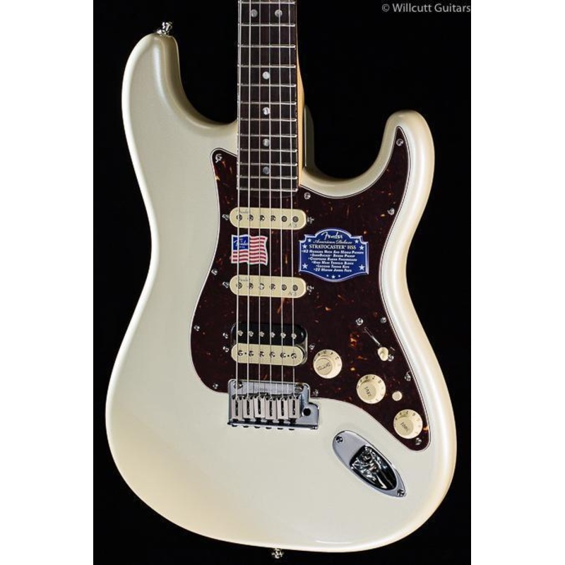 Fender American Deluxe Strat HSS Shawbucker Olympic Pearl - ULT975560818971