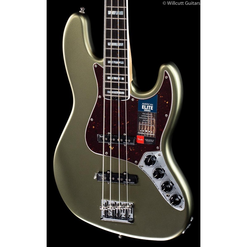 Fender American Elite Jazz Bass Satin Jade Pearl Metallic - ULT975560818979