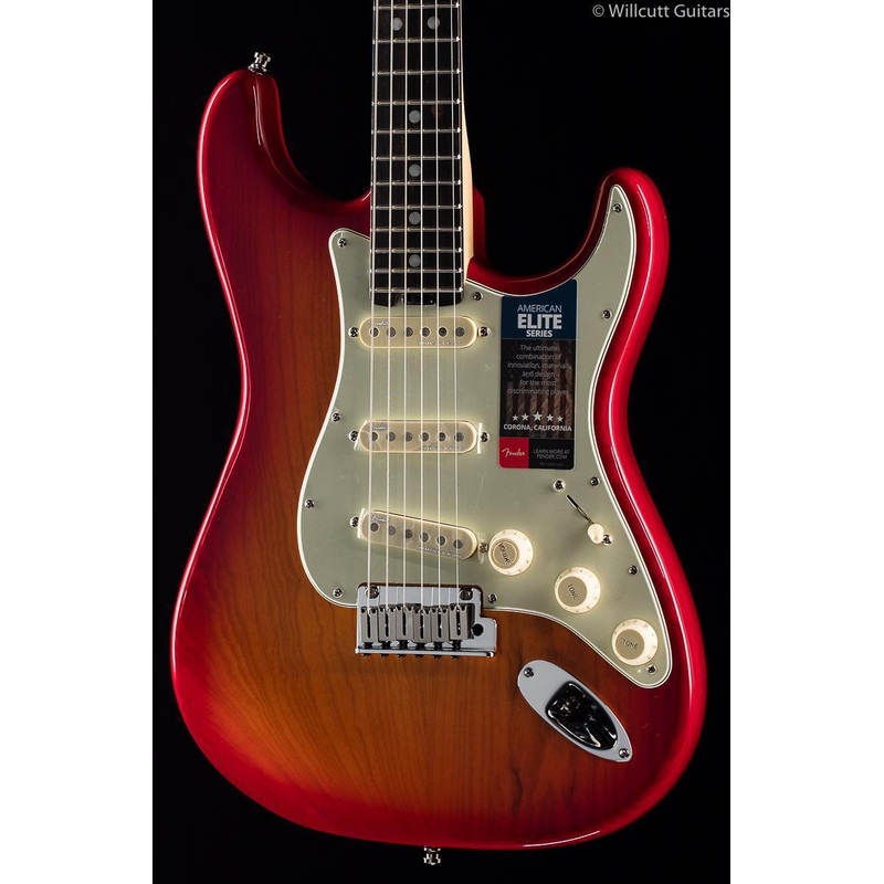 Fender American Elite Stratocaster Aged Cherry Burst Ebony - ULT975560818978