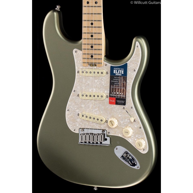 Fender American Elite Strat, Maple Fingerboard, Satin Jade Pearl Metallic - ULT975560818948