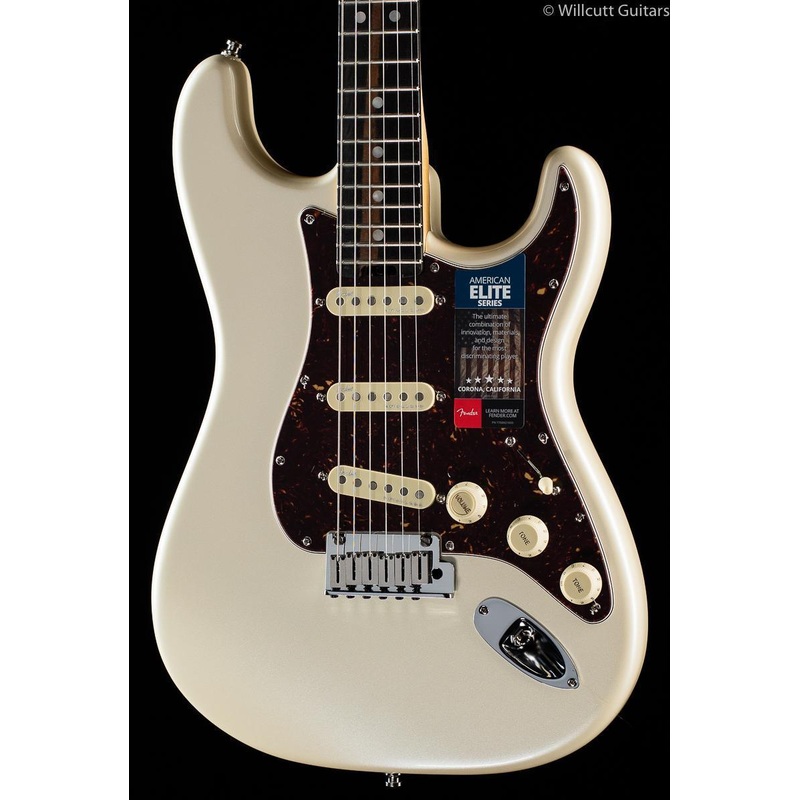 Fender American Elite Stratocaster Olympic Pearl Ebony - ULT975560818957