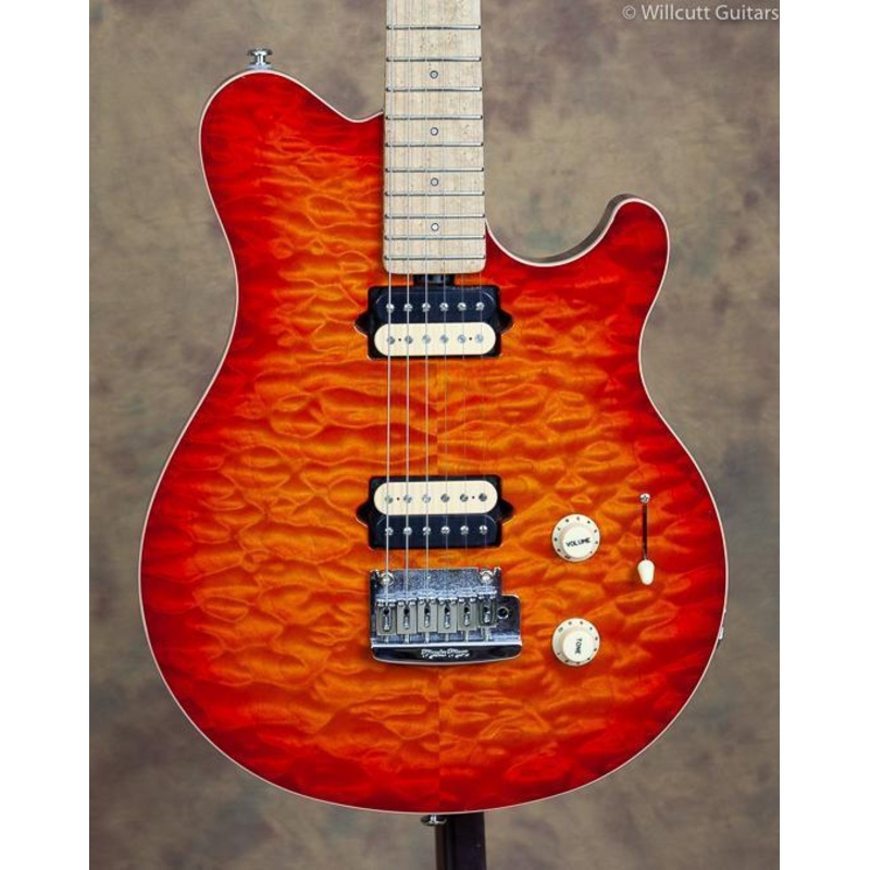 Ernie Ball Music Man BFR Axis Super Sport Quilted Cherry Burst USED (191) - ULT975560818019