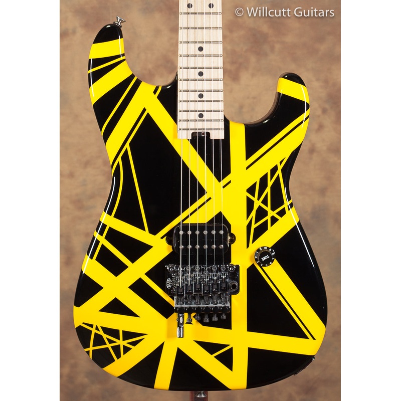 EVH Striped Series Black w/ Yellow Stripes USED (071) - ULT975560818018