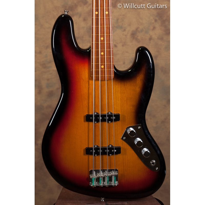 Fender Jaco Pastorius Tribute Jazz Bass Fretless 3-Color Sunburst Rosewood - ULT975560818478