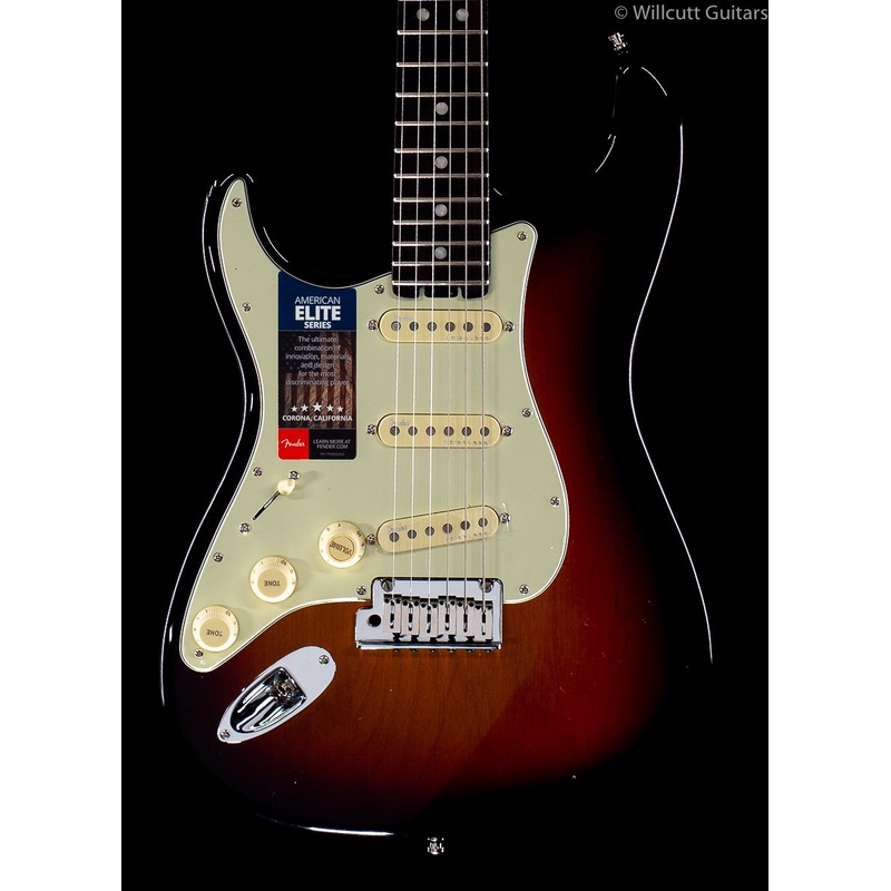 Fender American Elite Stratocaster 3-Tone Sunburst Ebony Lefty - ULT975560817555