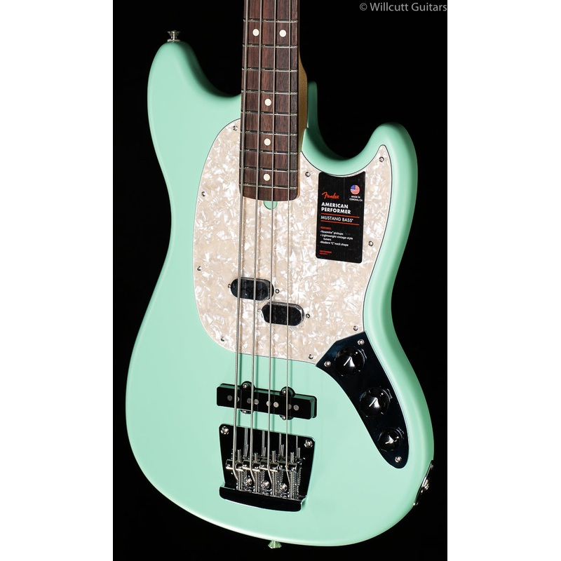 Fender American Performer Mustang Bass RW Satin Surf Green - ULT975560817829