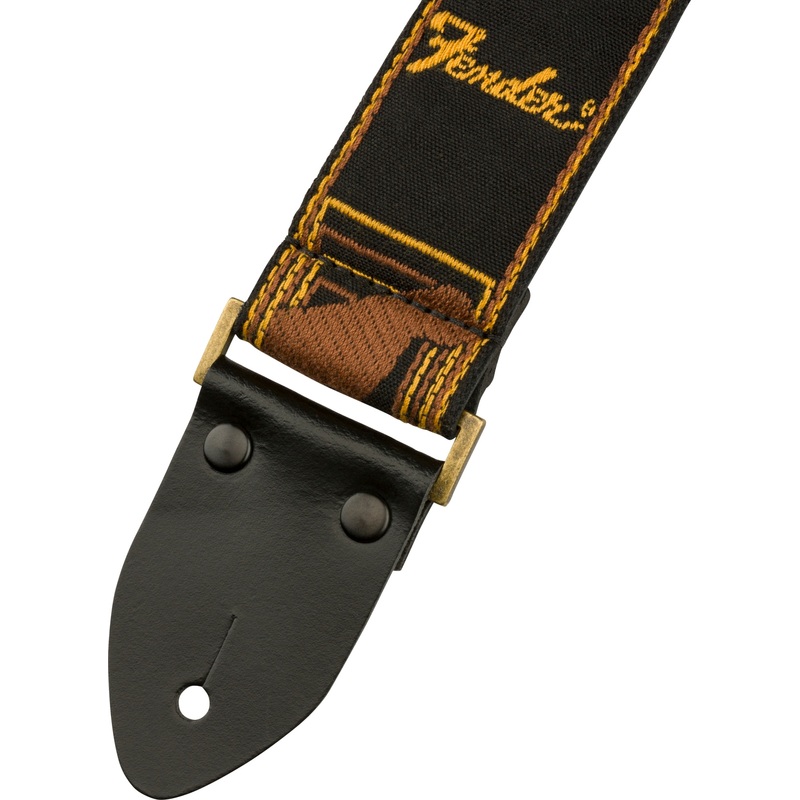 FENDER LEGACY MONOGRAM STRAP, BLACK/YELLOW/BROWN - ULT975560817274