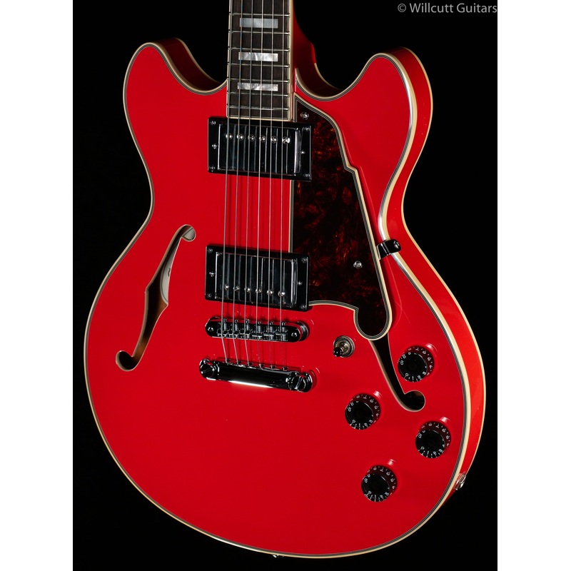D'Angelico Premier Mini DC Hollowbody Electric Guitar Fiesta Red - ULT975560817157