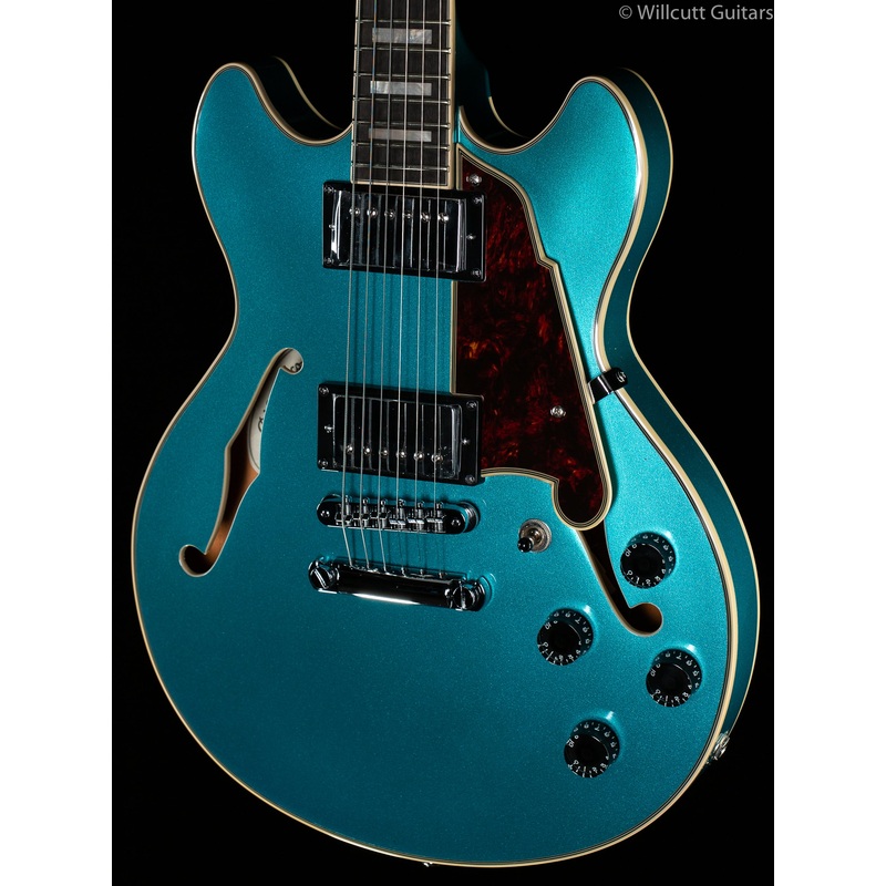 D'Angelico Premier Mini DC Hollowbody Electric Guitar Ocean Turquoise - ULT975560817156