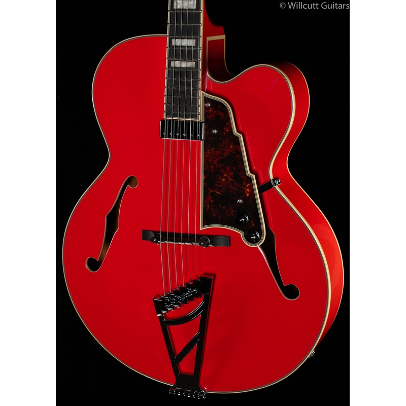 D'Angelico Premier Series EXL-1 Hollowbody Electric Guitar Fiesta Red - ULT975560817154