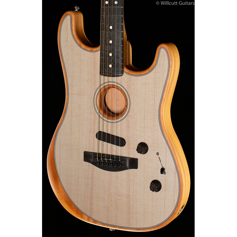 Fender American Acoustasonic Strat Transparent Sonic Blue Ebony Fingerboard - ULT975560817135
