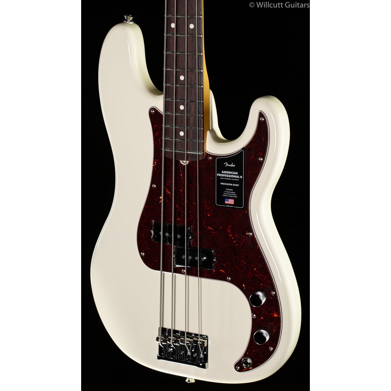 Fender American Professional II Precision Bass Olympic White Rosewood Fingerboard Bass Guitar - ULT975560816995