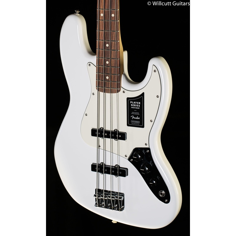 Fender Player Jazz Bass Polar White Pau Ferro Fingerboard Bass Guitar - ULT975560816833