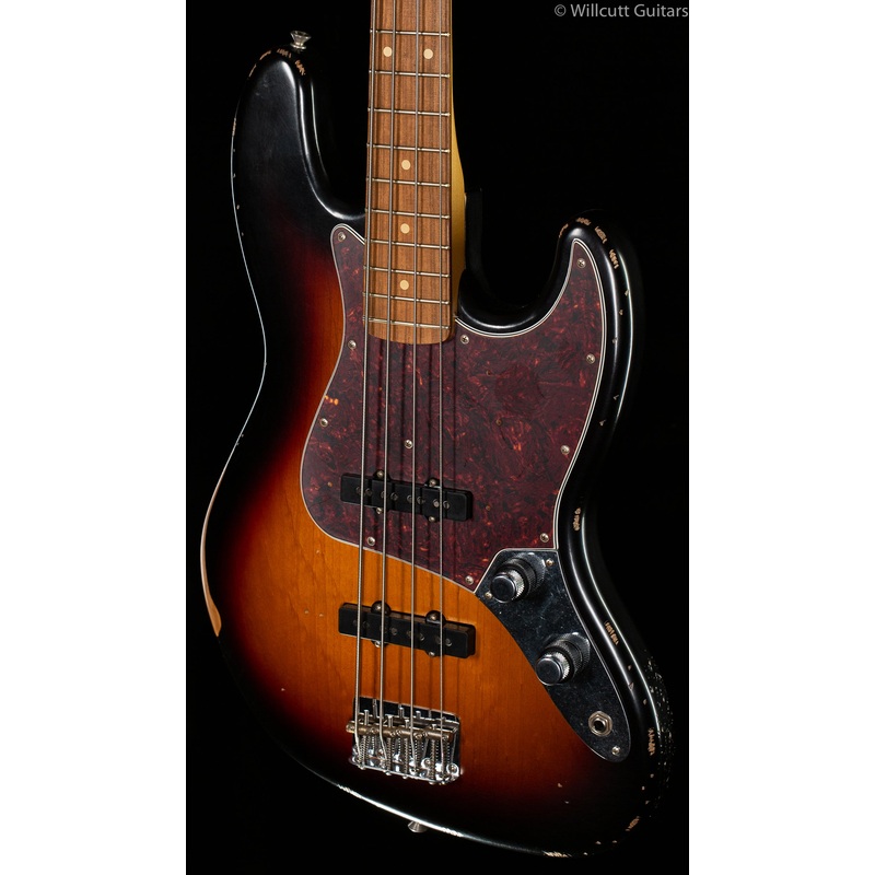 Fender 60th Anniversary Road Worn Jazz Bass 3-Color Sunburst Pau Ferro Bass Guitar - ULT975560816694