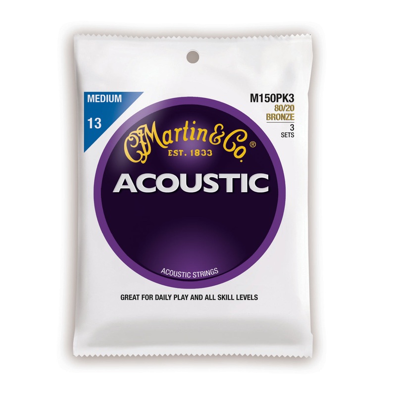 Martin Acoustic 80/20 Bronze Guitar Strings -.013-.056 Medium - 3 Pack - ULT975560816592
