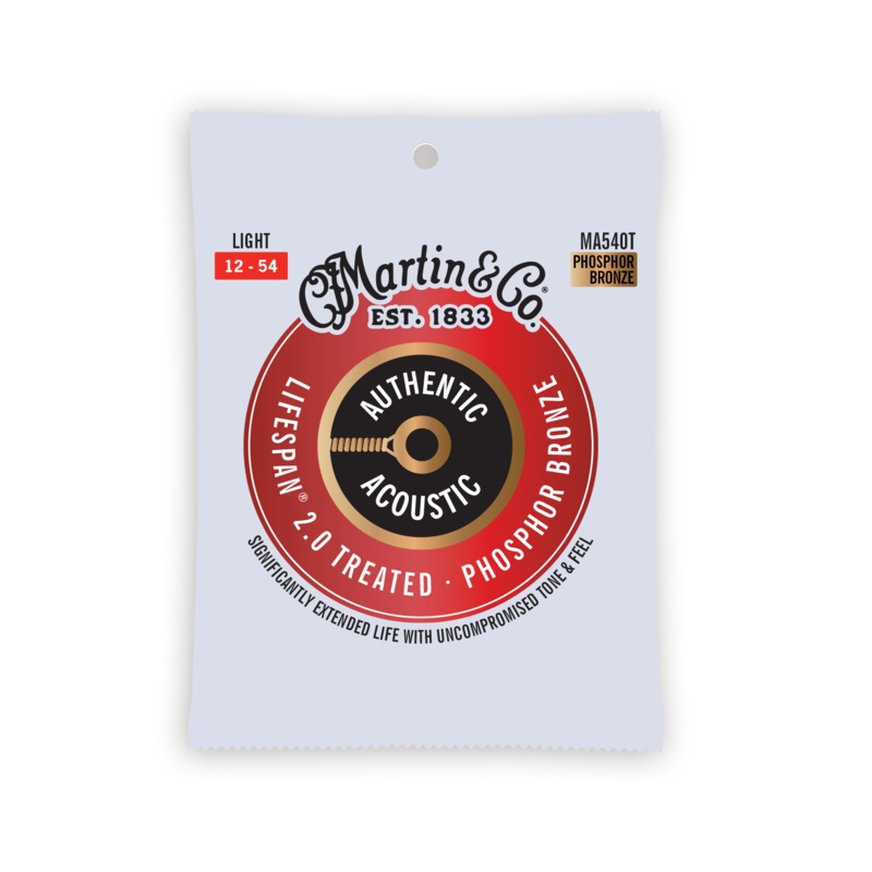 Martin Authentic Acoustic Lifespan 2.0 Phosphor Bronze Guitar Strings -.012-.054 Light - ULT975560816631