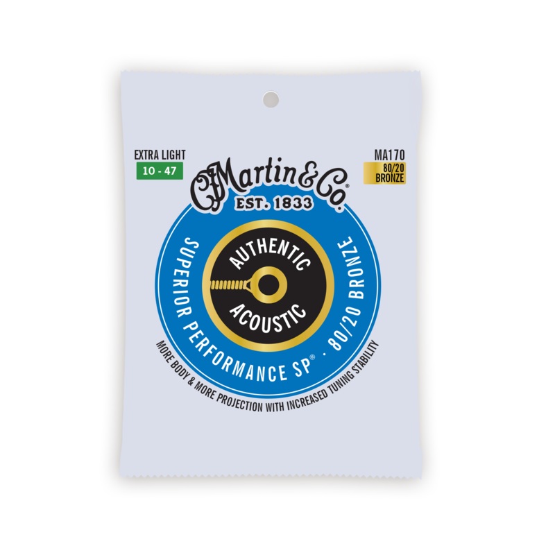 Martin Authentic Acoustic SP 80/20 Bronze Guitar Strings -.010-.047 Extra Light - ULT975560816627