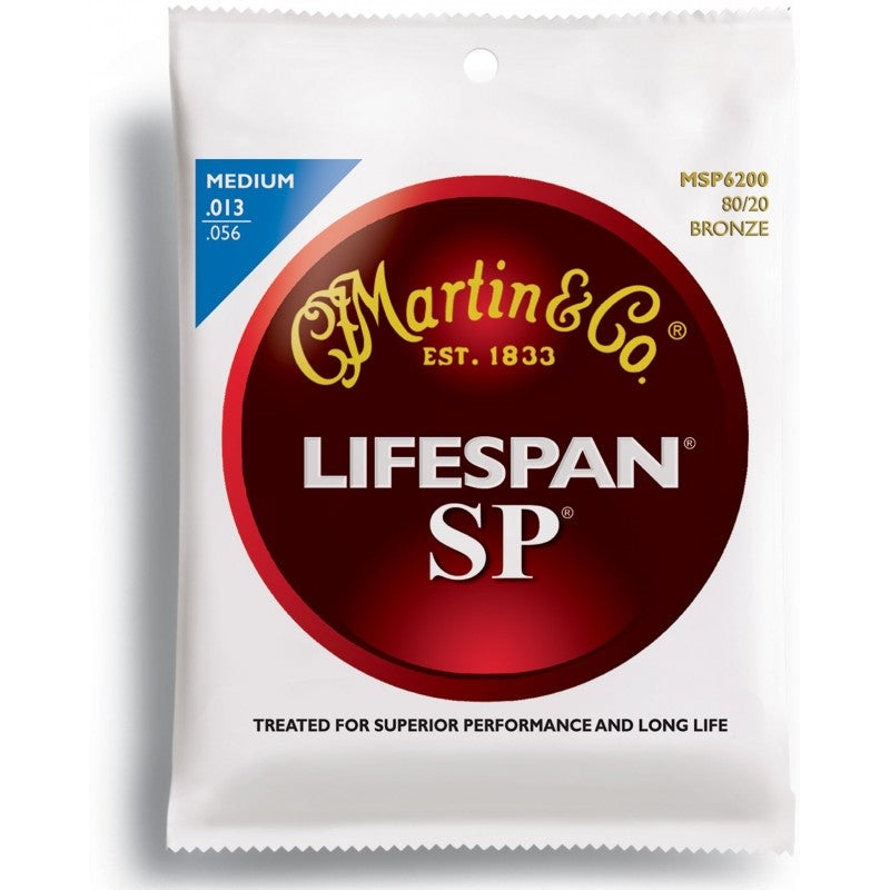 Martin Lifespan SP 80/20 Bronze Guitar Strings -.013-.056 Medium - ULT975560816599