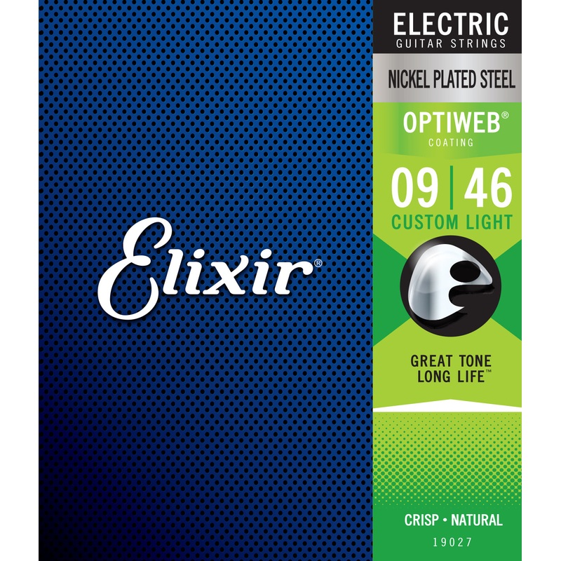 Elixir Strings Optiweb Electric Guitar Strings-.009-.046 Custom Light - ULT975560816297