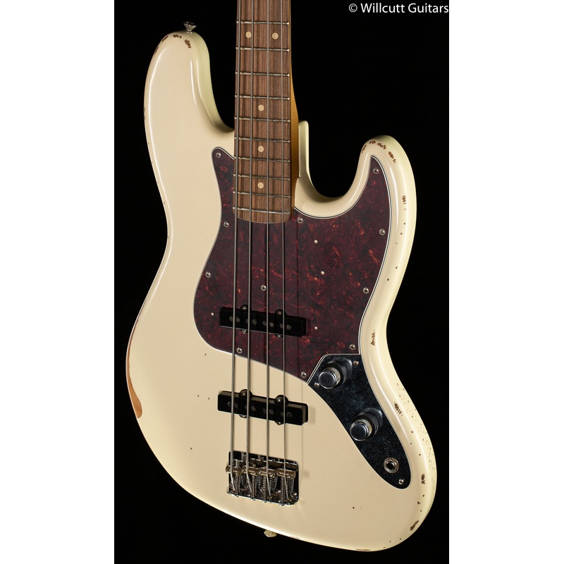 Fender 60th Anniversary Road Worn Jazz Bass Olympic White Pau Ferro Fingerboard Bass Guitar - ULT975560816377