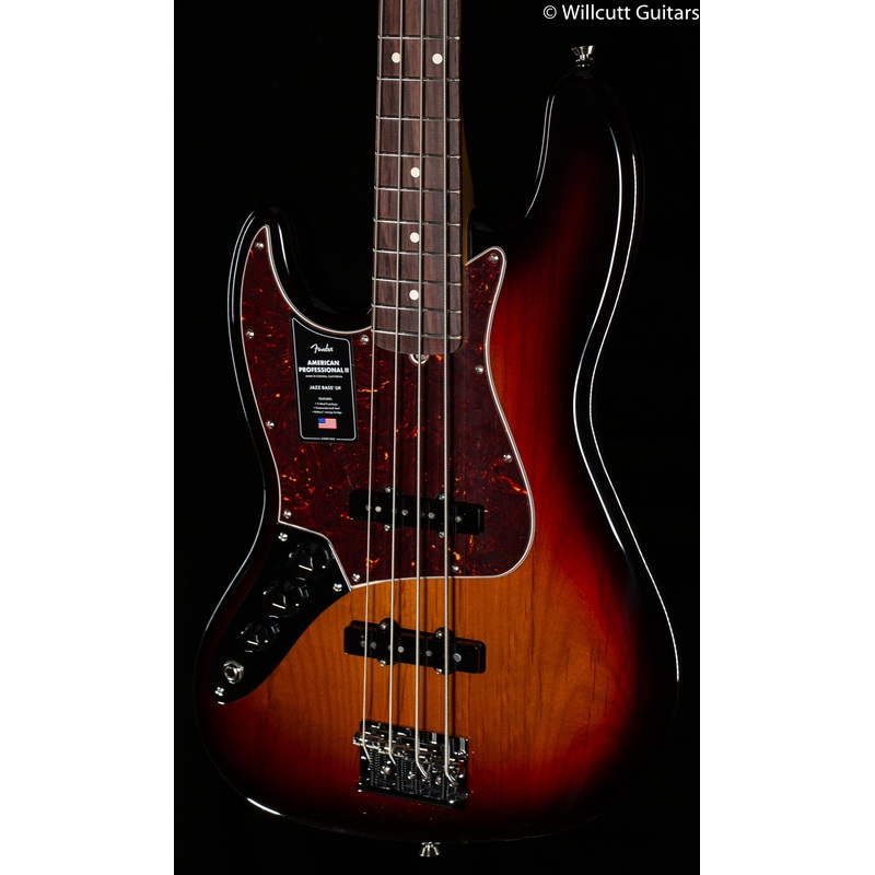 Fender American Professional II Jazz Bass 3-Color Sunburst Rosewood Fingerboard Left-Hand Bass Guitar - ULT975560816206