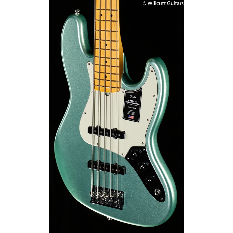 Fender American Professional II Jazz Bass V Mystic Surf Green Maple Fingerboard - ULT975560816214