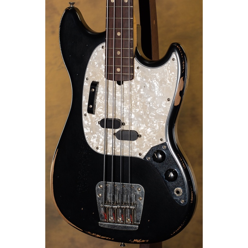 2021 Fender JMJ Road Worn Mustang Bass Black - ULT975560815925