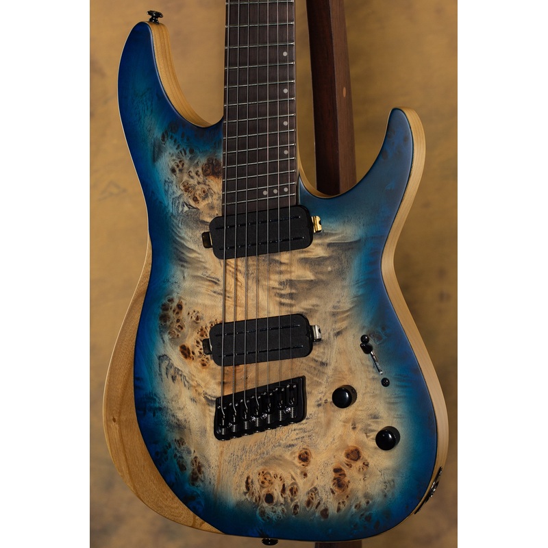 2021 Schecter Reaper 7 Multi-Scale Satin Sky Burst w/ Hardshell Case - ULT975560816018