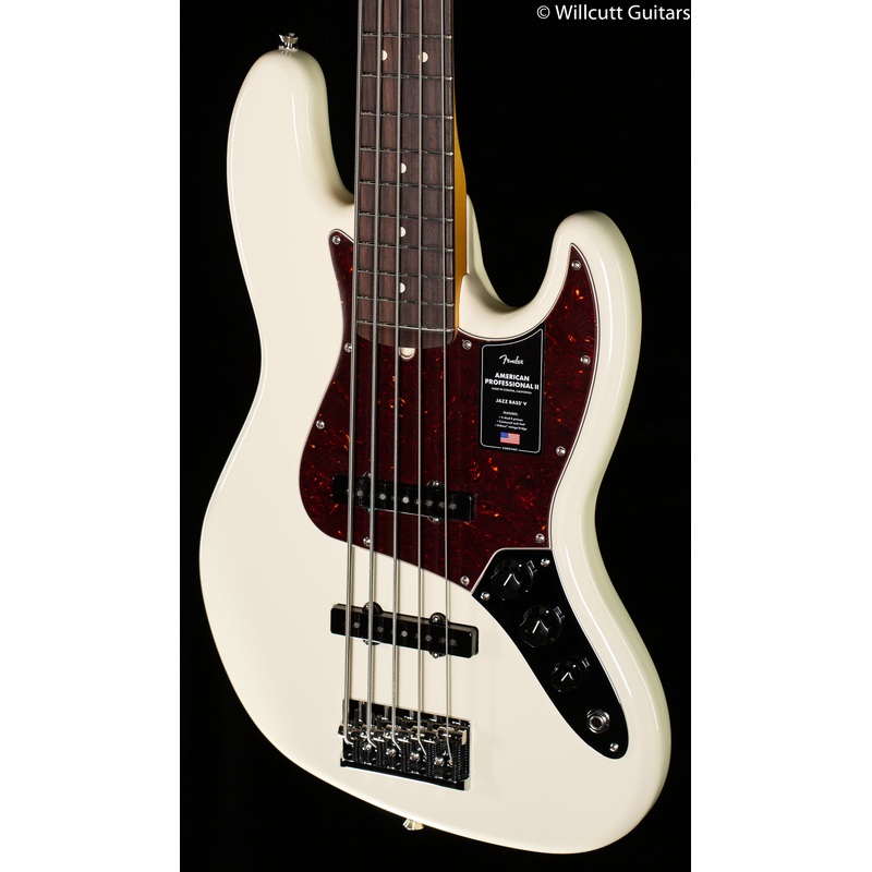 Fender American Professional II Jazz Bass V Olympic White Rosewood Fingerboard - ULT975560815541