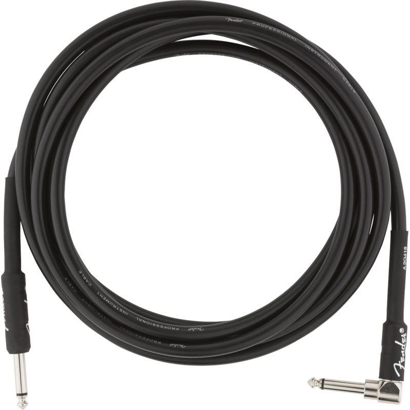 Fender Professional Series Instrument Cable, 10' Rt Angle Black - ULT975560815794
