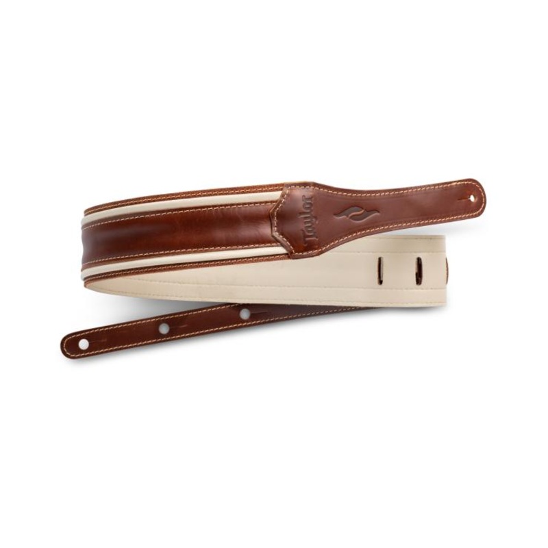 Taylor Element 2.5" Leather Guitar Strap - Brown/Cream (800 Series) - ULT975560815699