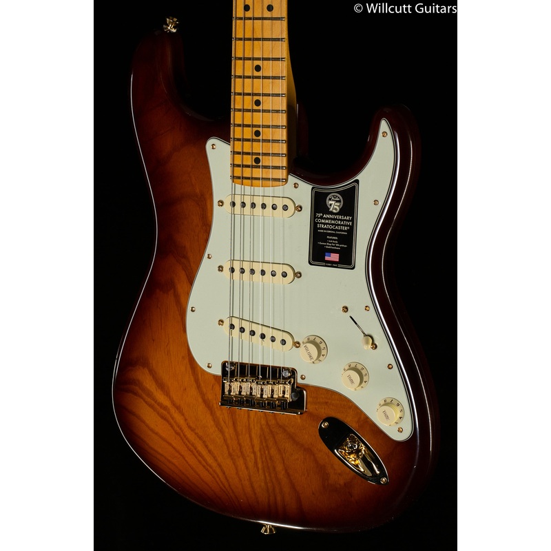 Fender 75th Anniversary Commemorative Stratocaster Maple Fingerboard 2-Color Bourbon Burst - ULT975560815200