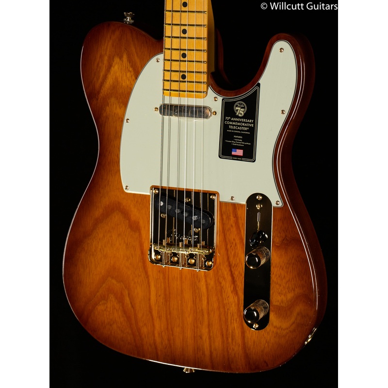 Fender 75th Anniversary Commemorative Telecaster Maple Fingerboard 2-Color Bourbon Burst DEMO - ULT975560815459