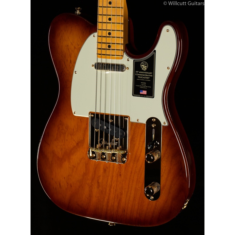 Fender 75th Anniversary Commemorative Telecaster Maple Fingerboard 2-Color Bourbon Burst - ULT975560815265
