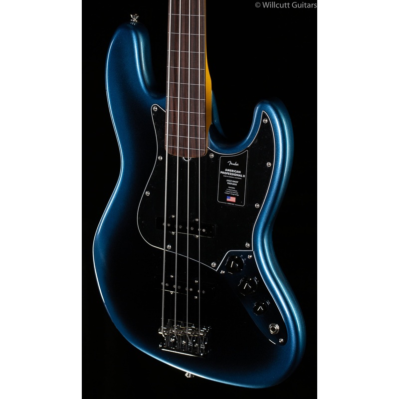Fender American Professional II Jazz Bass Fretless Rosewood Fingerboard Dark Night - ULT975560815353