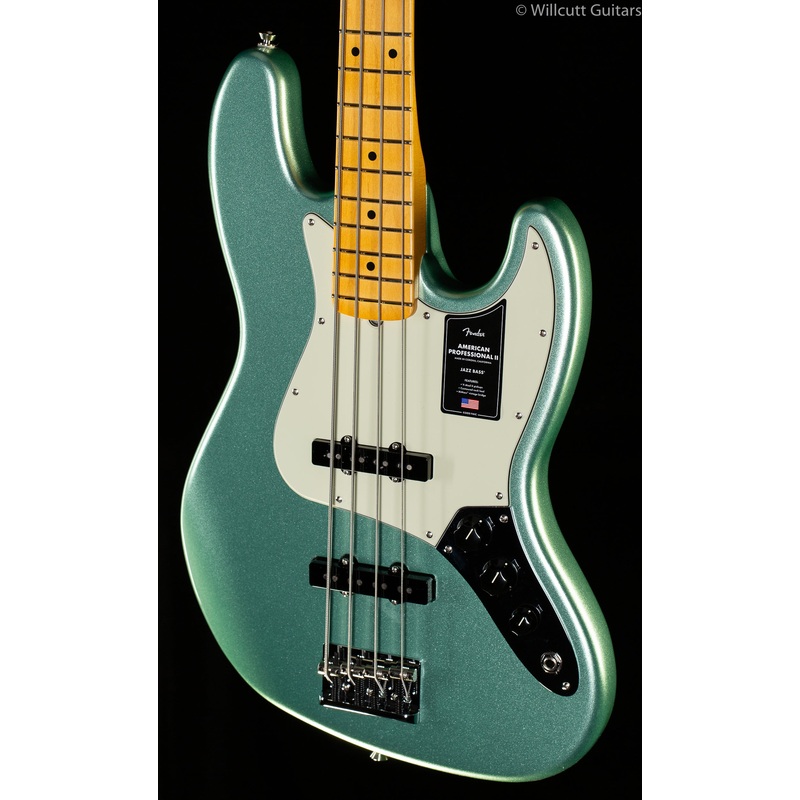 Fender American Professional II Jazz Bass Mystic Surf Green  Maple Fingerboard Bass Guitar - ULT975560815357