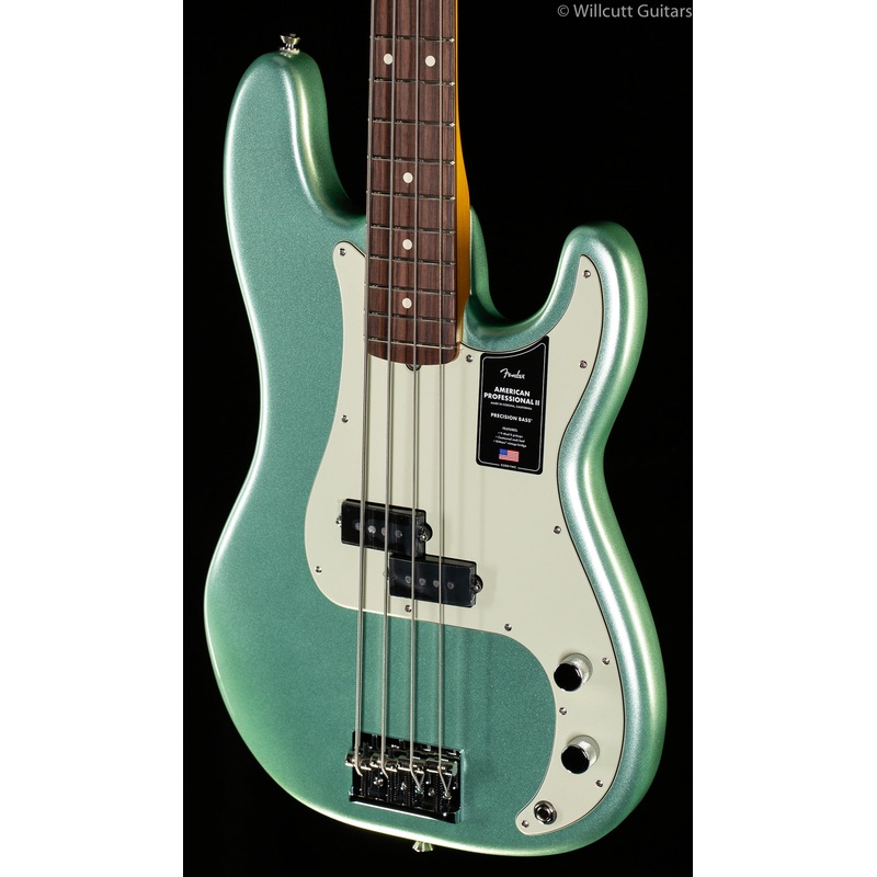 Fender American Professional II Precision Bass Mystic Surf Green Rosewood Fingerboard Bass Guitar - ULT975560815356