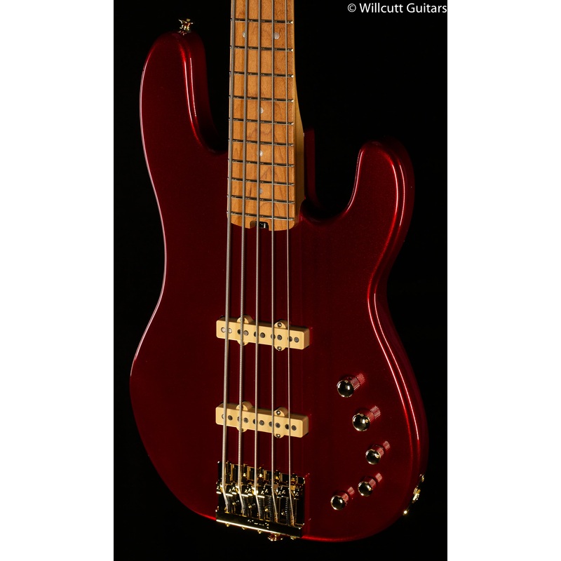 Charvel Pro-Mod San Dimas Bass JJ V Caramelized Maple Fingerboard Candy Apple Red Bass Guitar - ULT975560815008