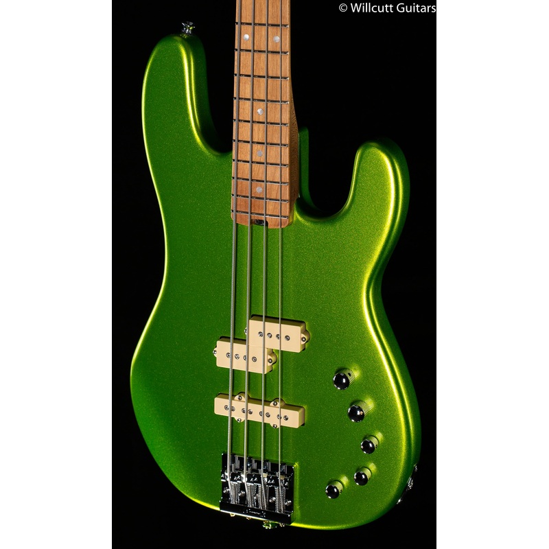 Charvel Pro-Mod San Dimas Bass PJ IV Caramelized Maple Fingerboard Lime Green Metallic Bass Guitar - ULT975560814907