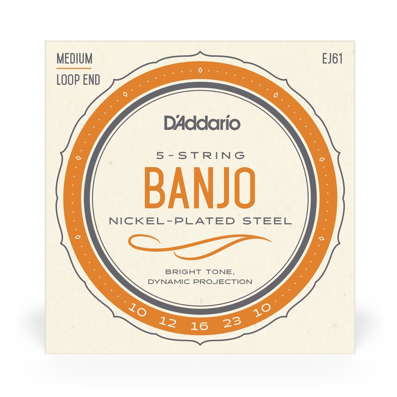 D'Addario EJ61, 5-String Banjo, Nickel, Medium 10-23 - ULT975560814783