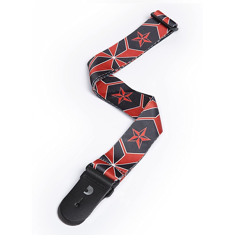 Planet Waves 50H13 2-Inch Polyester Red and Black Stars Design - ULT975560814634