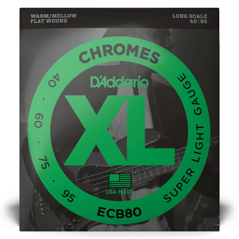 D'Addario ECB80 40-95 Light, Long Scale, XL Chromes - ULT975560814567