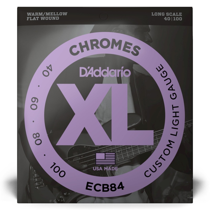 D'Addario ECB84 40-100 Custom Light, Long Scale, XL Chromes - ULT975560814568