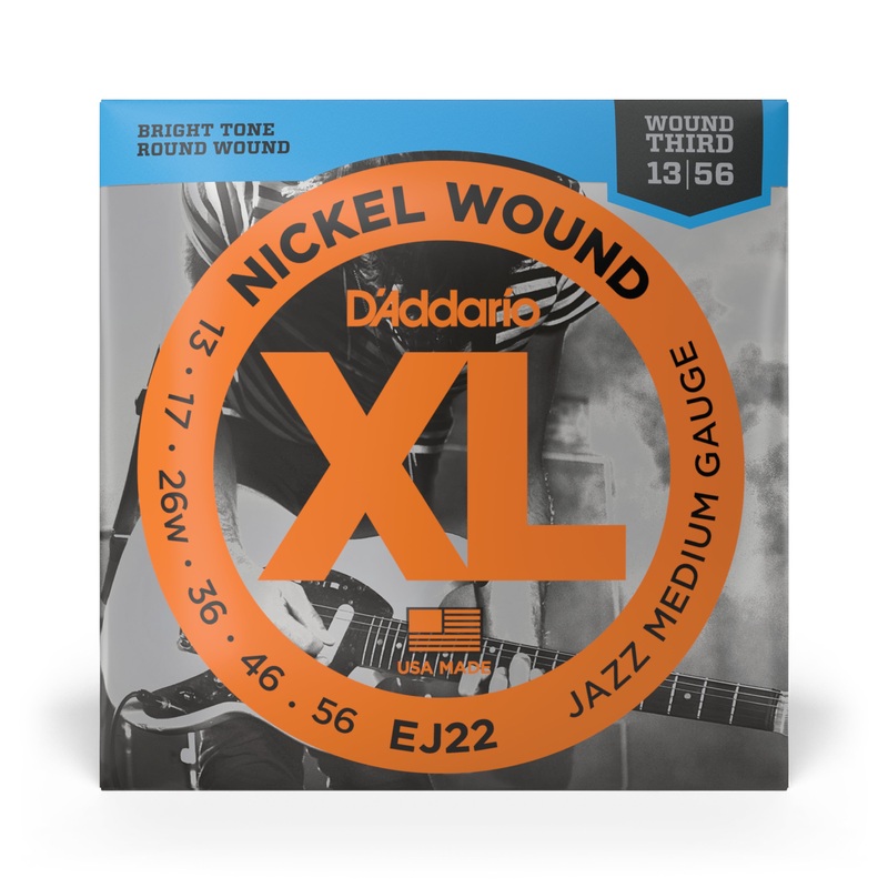 D'Addario EJ22 13-56 Jazz Medium, XL Nickel - ULT975560814556