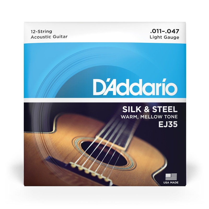 D'Addario EJ35 11-47 Folk, 12-String, Silk & Steel - ULT975560814603