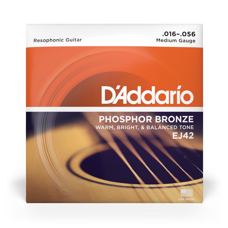 D'Addario EJ42 16-56 Resophonic, Phosphor Bronze - ULT975560814569