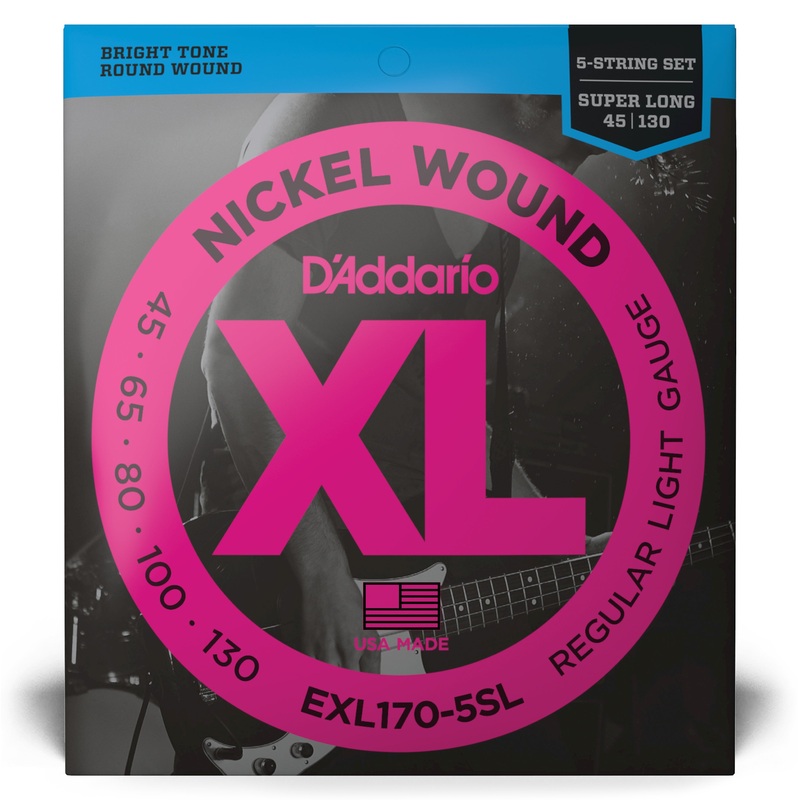 D'Addario EXL170-5SL 45-130 Light, 5-String, Super Long Scale, XL Nickel - ULT975560814563
