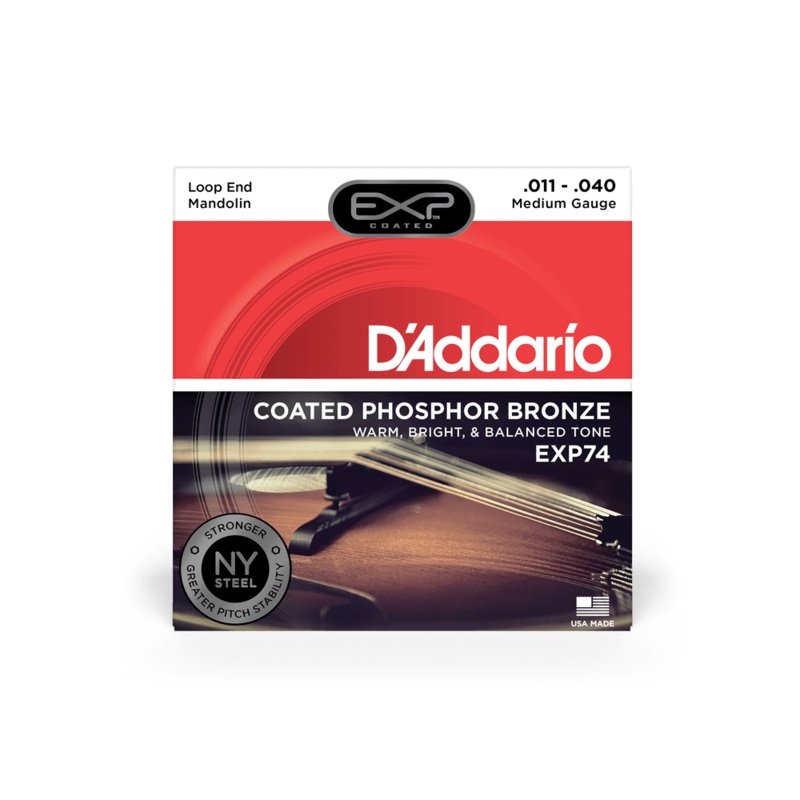 D'Addario EXP74 11-40 Medium, Coated Phosphor Bronze, Mandolin - ULT975560814605